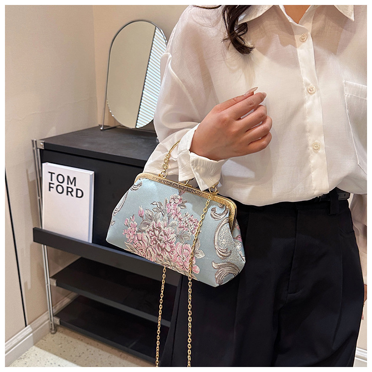 203g Weight Polyester Lining Material Clamp Closure Type Single Shoulder Strap Strap Type Shoulder Bag Bags Type Daily Occasion Canvas Material Women's Backpack Backpack Floral Pattern All Seasons Season Women'S Gender Streetwear Style Shell Shape Small Size Women's Small All Seasons Canvas Streetwear Shoulder Bag