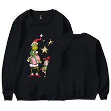 2023卫衣新款休闲圆领棉上衣 欧美流行卡通圣诞鸭子印花黄毛怪