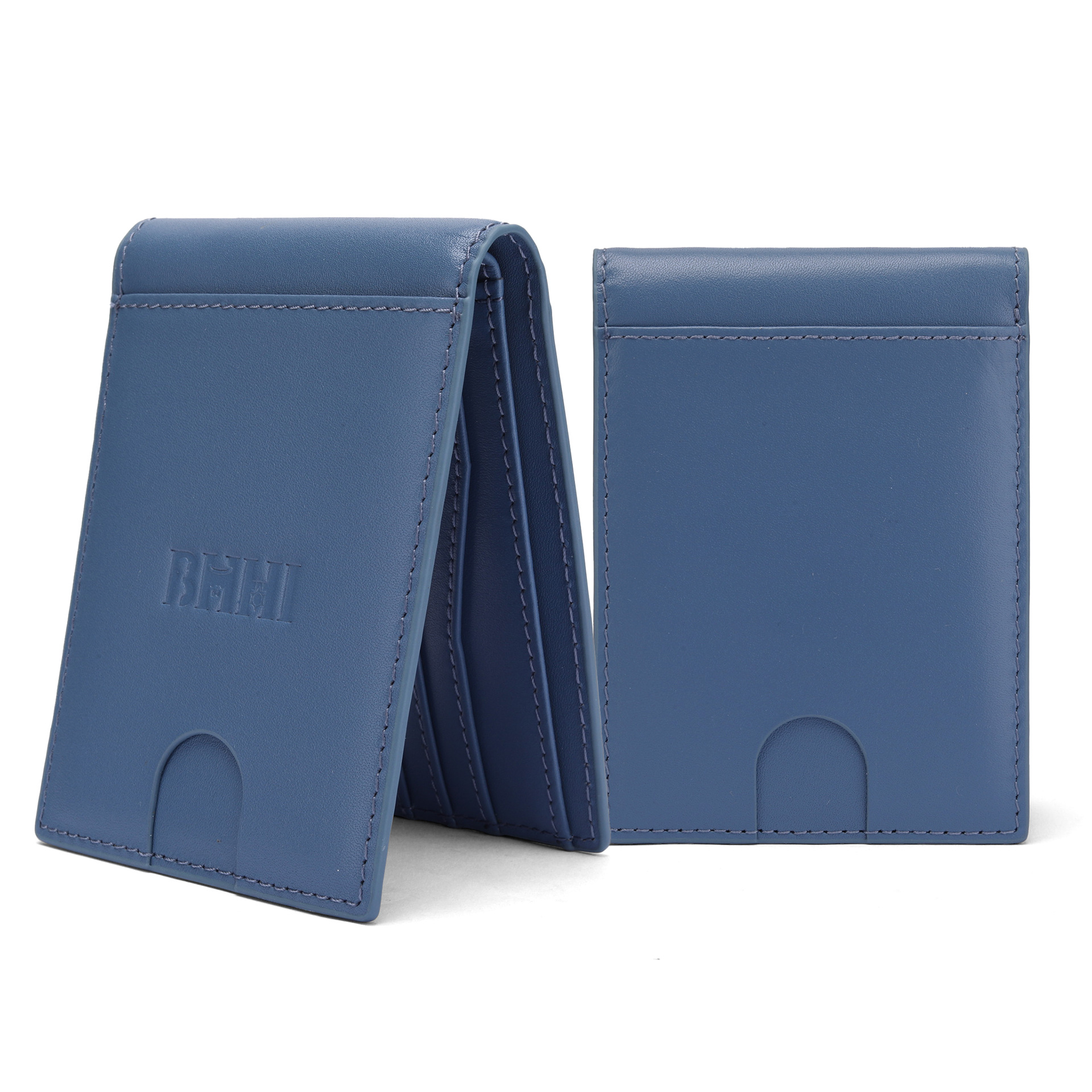 Amazon cartera corta de cuero real, cartera de doble plegable de color sólido, cartera de hombre simple y de gran capacidad