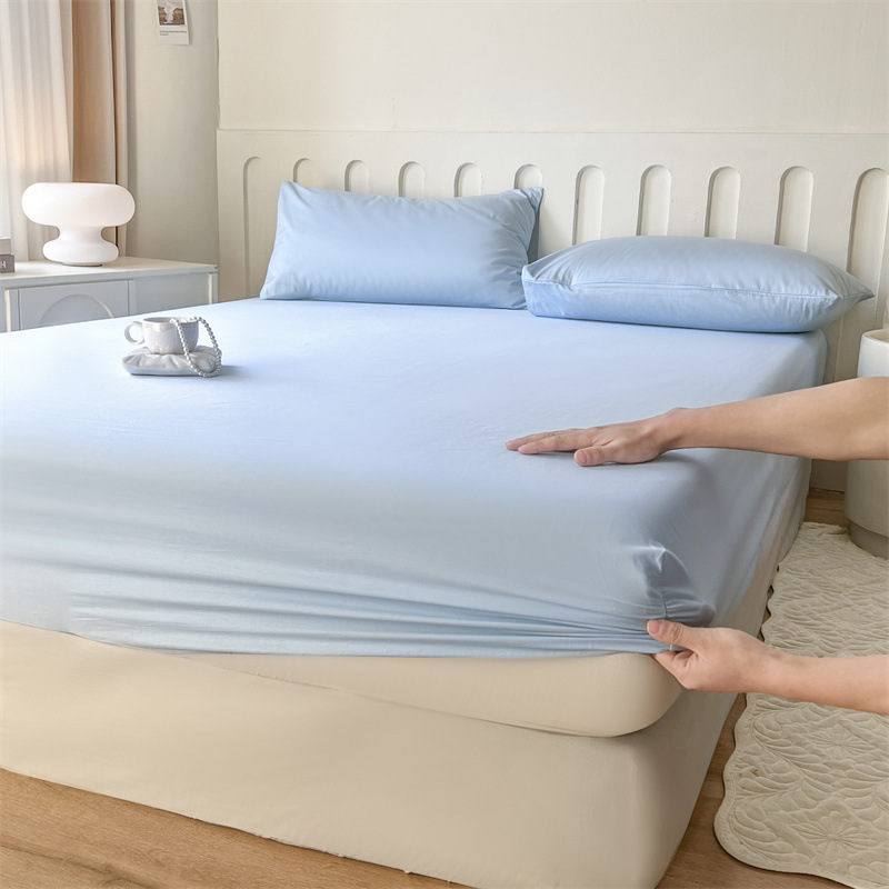 Cama de clase A para madres y bebés una sola capa de cama de cuatro estaciones de color sólido universal cubierta de cama desnuda cubierta de algodón protector contra el polvo