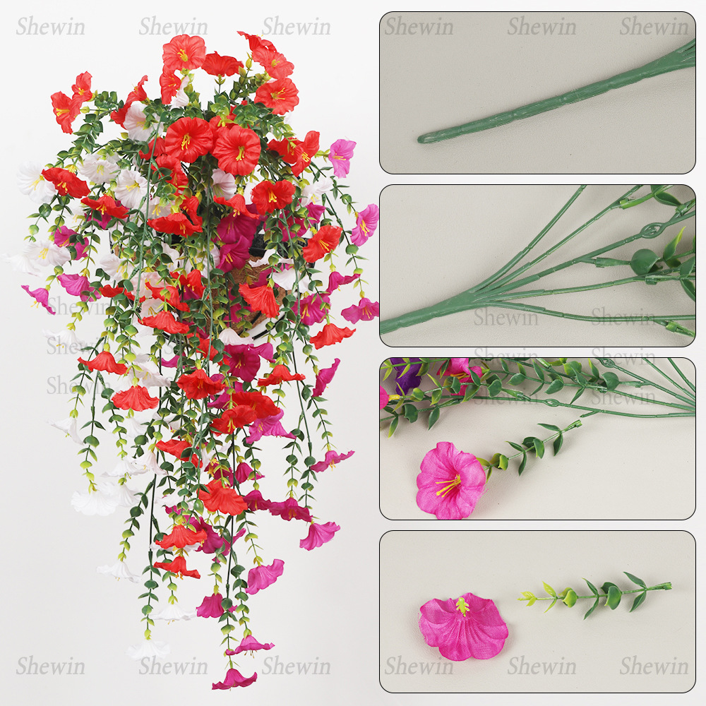 Guirnalda de Flores Artificiales de Primavera para Decoración de Paredes, Restaurante, Pascua, Hogar, Flores de Seda Artificiales Colgantes