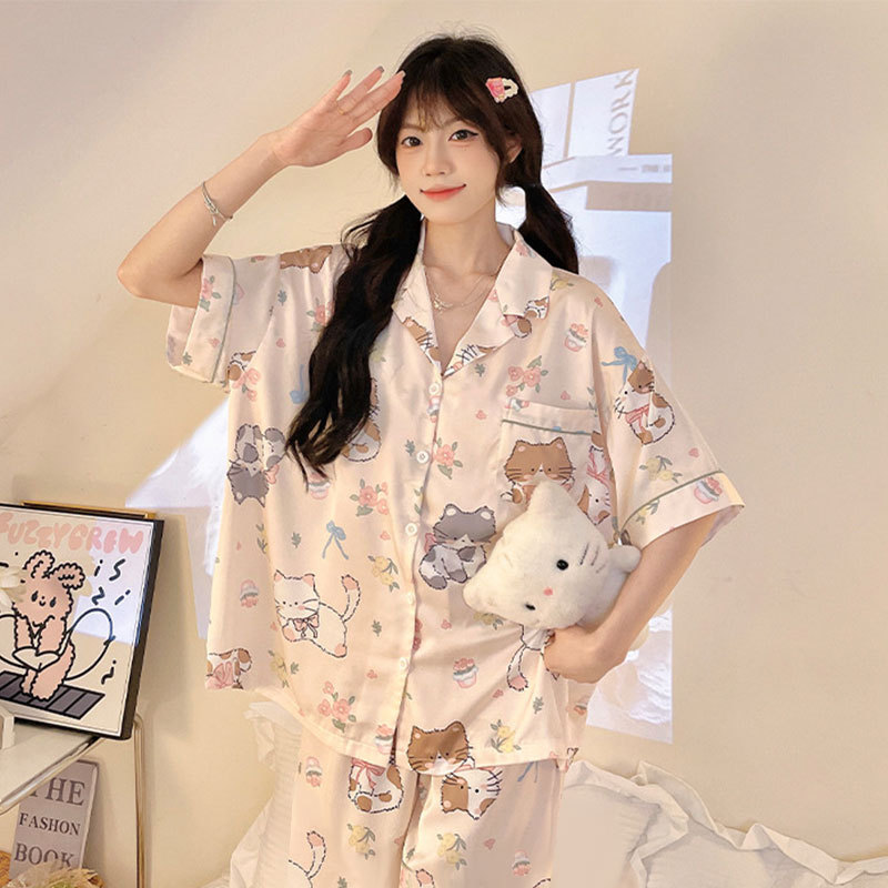 D.M-194 short cartoon cat cardigan