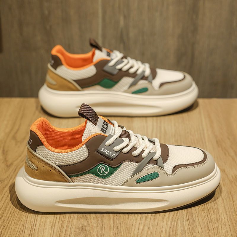 Atmungsaktive Sportschuhe für den Sommer für Herren, Mittelschüler, Teenager, geruchshemmende Mesh-Sportschuhe in Weiß, Papa_voghion.com