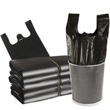 黑色手提袋垃圾袋子家用加厚手提背心式中大號一次性塑料袋批發
