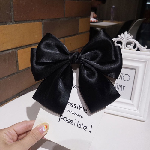 Handmade three-layer red large bow hair clip, duckbill clip, headwear for ponytail hairstyle, women's back-of-head style