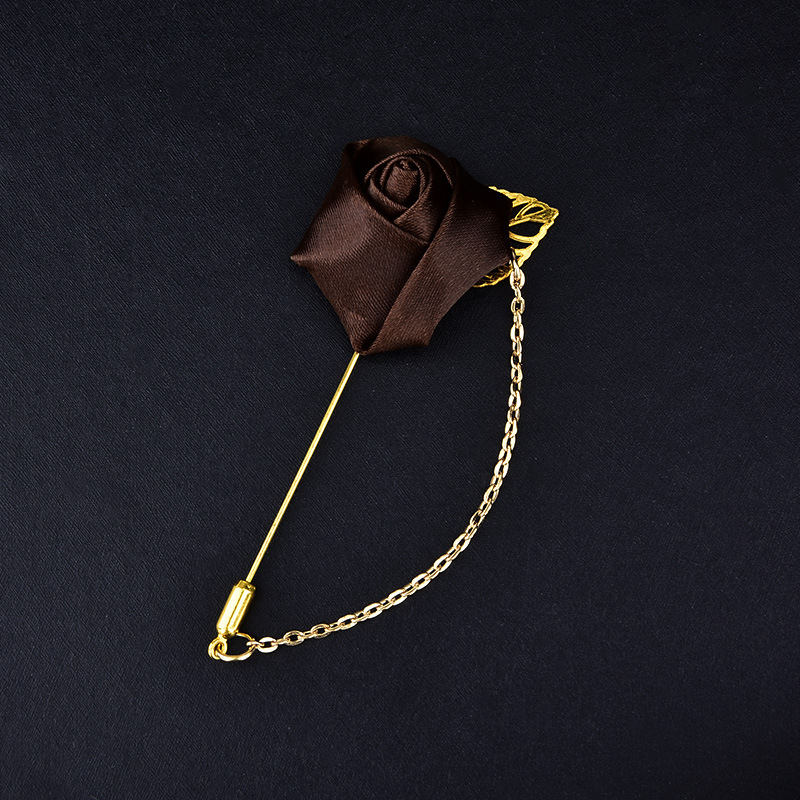 Broche de marié en chaîne de roses, style chinois, couleur unie, multicolore, badge d'hôte pour événement, décoration de mariage_voghion.com