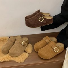 复古编织博肯鞋包头半拖鞋女2025外穿懒人单鞋春秋新款软底博肯鞋