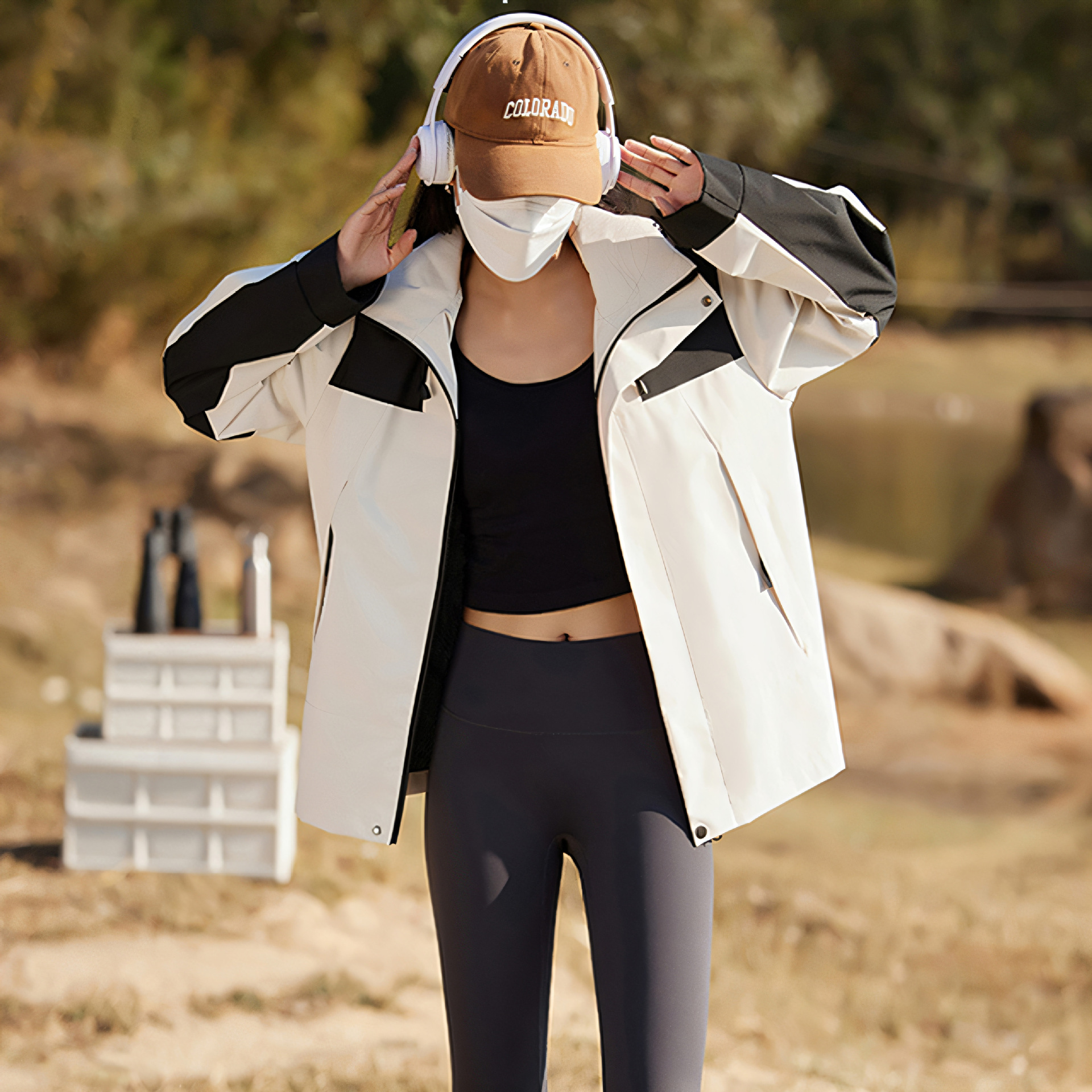 美式炸街户外冲锋衣春秋新款男女学生情侣透气防风潮牌外套夹克衫