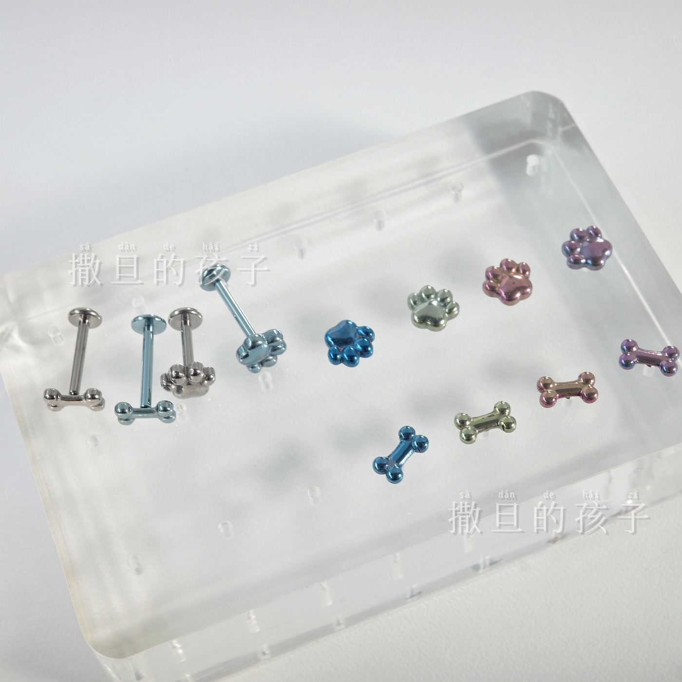Pointed titanium steel lip stud product view