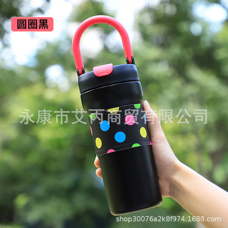 跨境女吸管保温杯感水杯小香风随行轻奢咖啡杯316不锈钢保温杯|undefined