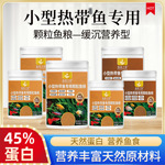 红绿灯科饲料孔雀鱼通用鱼食小颗粒鱼粮观赏小型鱼专用热带鱼鱼食