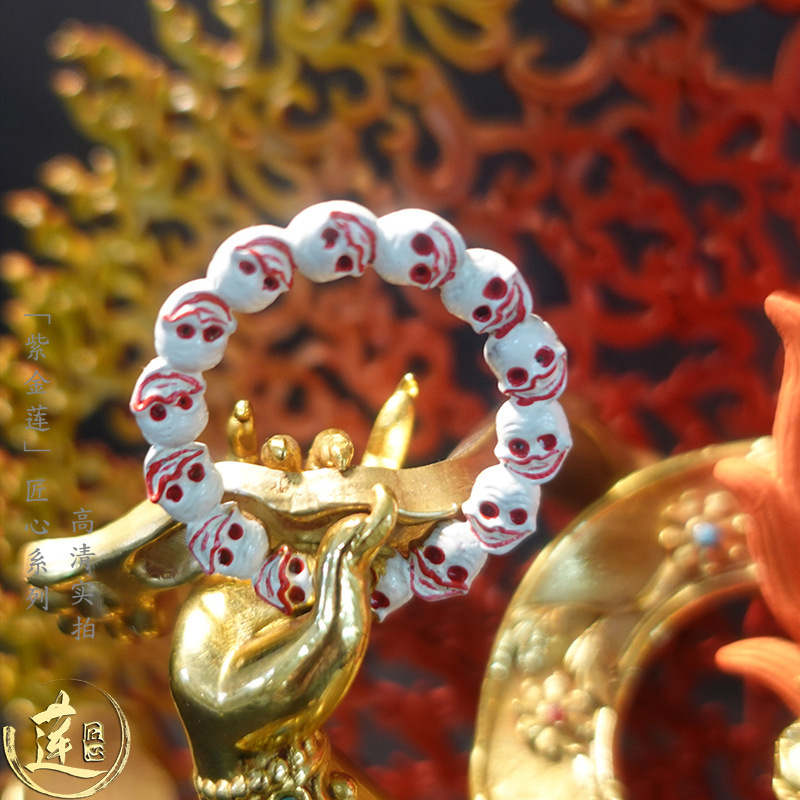 紫金蓮ネパールチベット工芸蔵伝密宗ネパール金六腕大黒天純銅置物|undefined