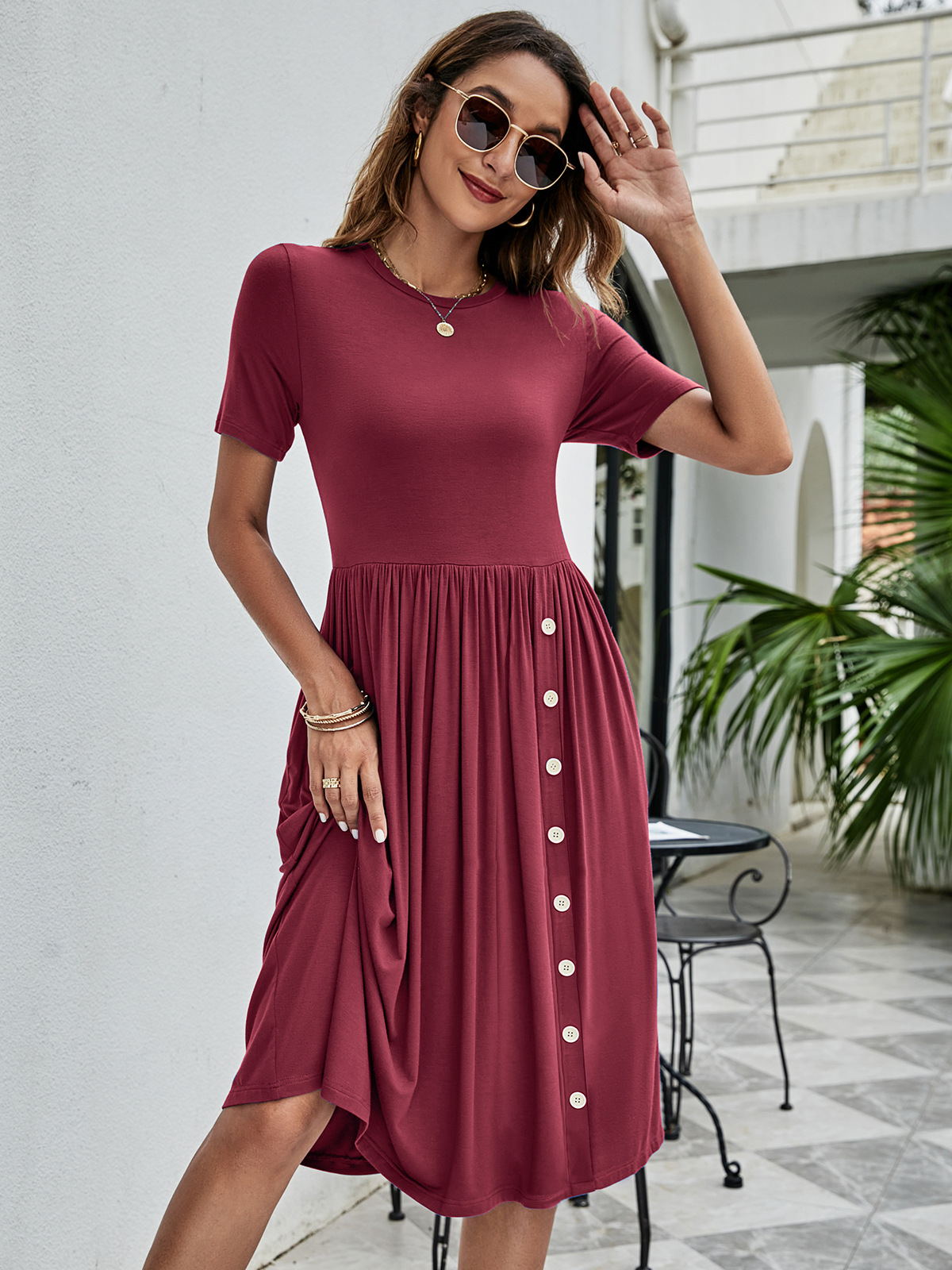 Solid Color Dress Image 9