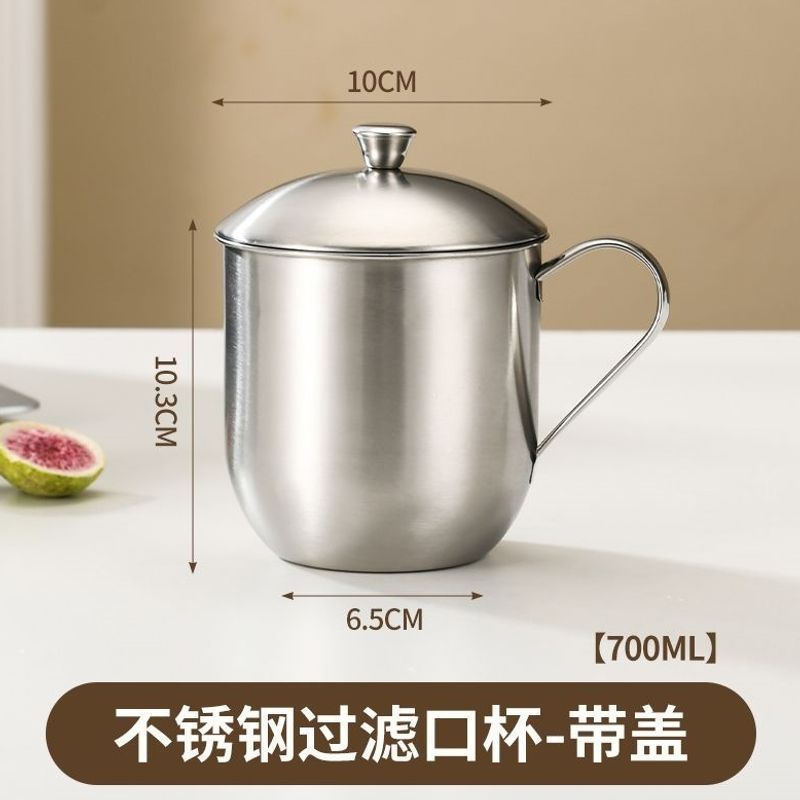 Taza de Acero Inoxidable con Filtro y Asa Resistente a Caídas para Té y Agua Oficina y Hogar