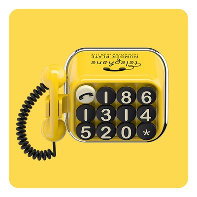 Old phone moving car number plate 2024 new creative retro temporary parking mobile phone number car interior decoration (Nömrəli dayanma kartı) - yellow