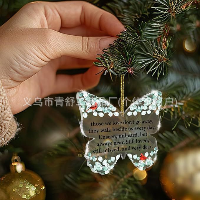 亚马逊多款新款亚克力挂件圣诞吊件圆形单双面印刷圣诞节装饰品|undefined