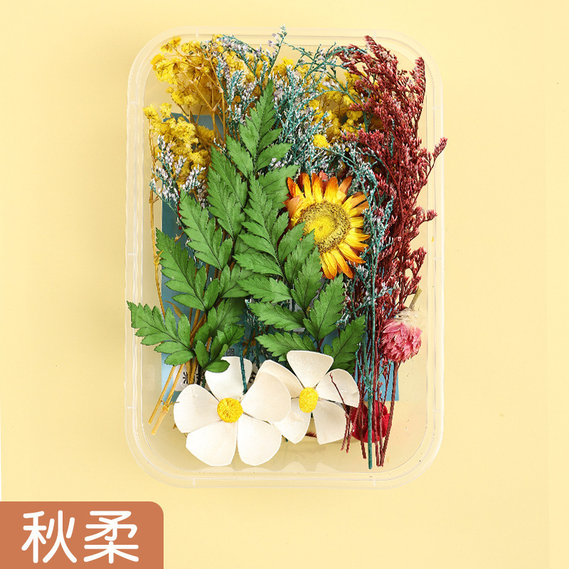 永生花ドライフラワーdiy材料箱入り混合模造花風乾手作り団扇キャンドルフォトフレーム装飾|undefined