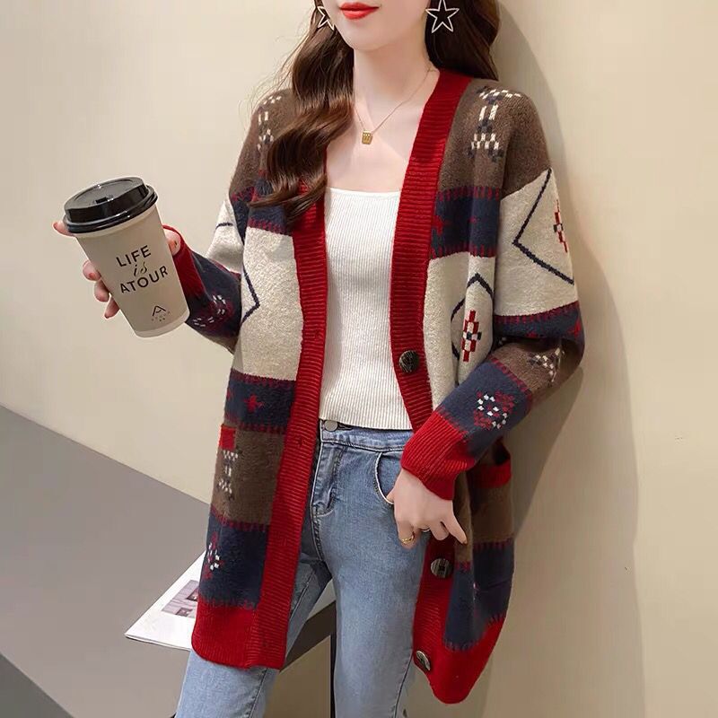 2022 Spring New Loose Women's Knitted Sweater Jacket Cardigan Women's Spring and Autumn External Wear Small Chanel Style Top Fashion