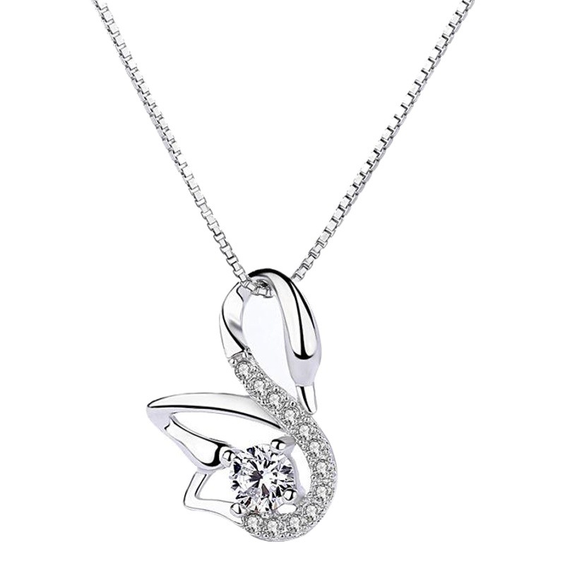 S925 collar de plata esterlina colgante de cisne femenino del todo fósforo femenino simple clavícula cadena estudiante novias regalo para la novia