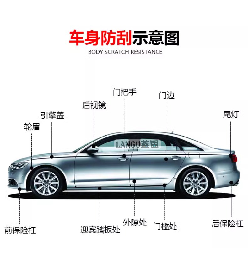 Car Protective Film Transparent Paint Invisible Car Clothing Film Interior Threshold Door Panel Door Bowl Rhino Leather Anti-Scratch and Anti-Kick Film