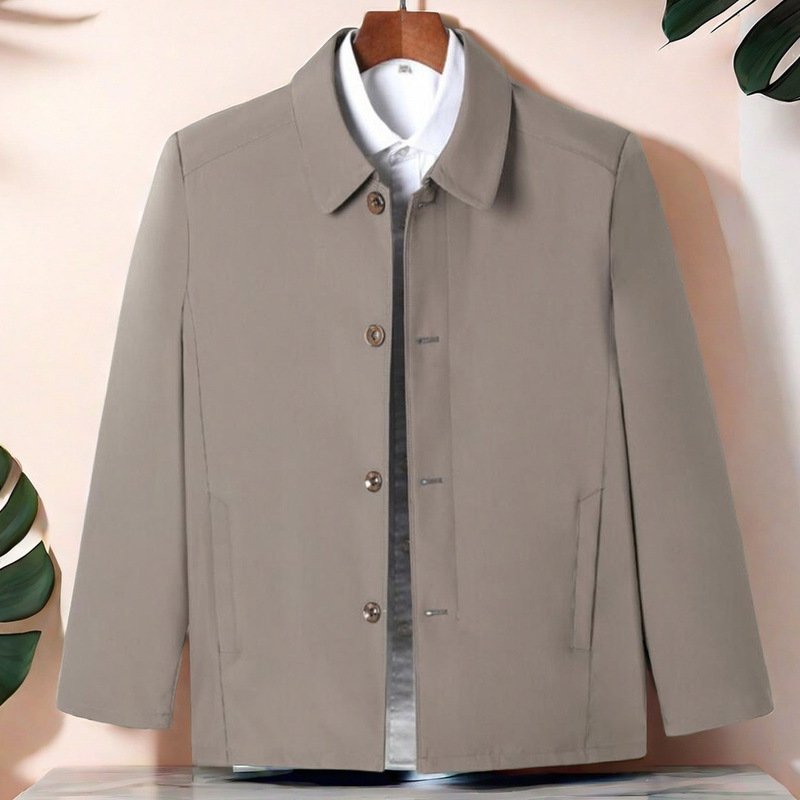 Spring and Autumn Dad Jacket Men's Autumn Clothing Middle-Aged and Elderly Loose Tops Middle-Aged Men's Autumn Clothes Grandpa Jacket