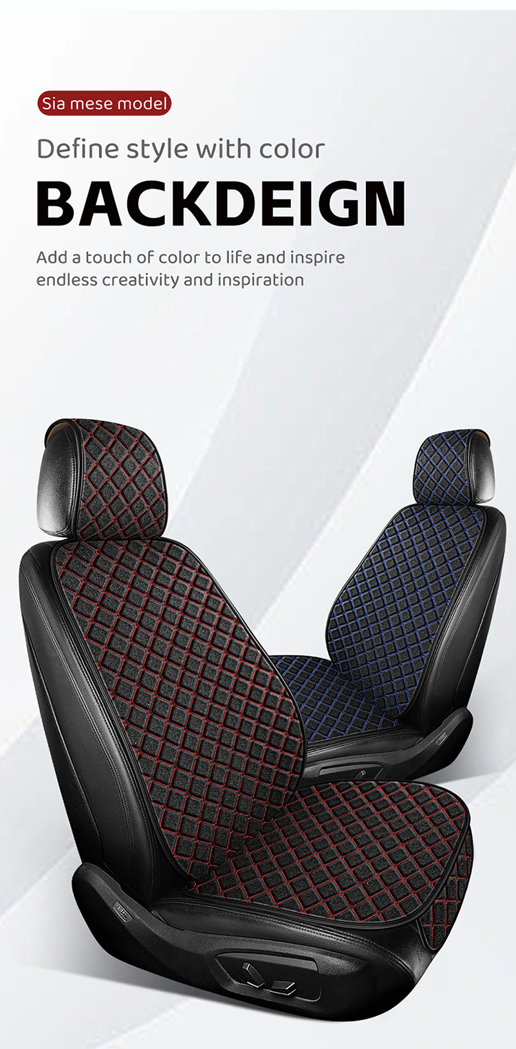 Cross-Border Popular Car Seat Cushion, Universal for All Seasons, Tie-Free Anti-Slip Three-Piece Set, Five-Seat Linen Seat Cushion, Drop Shipping