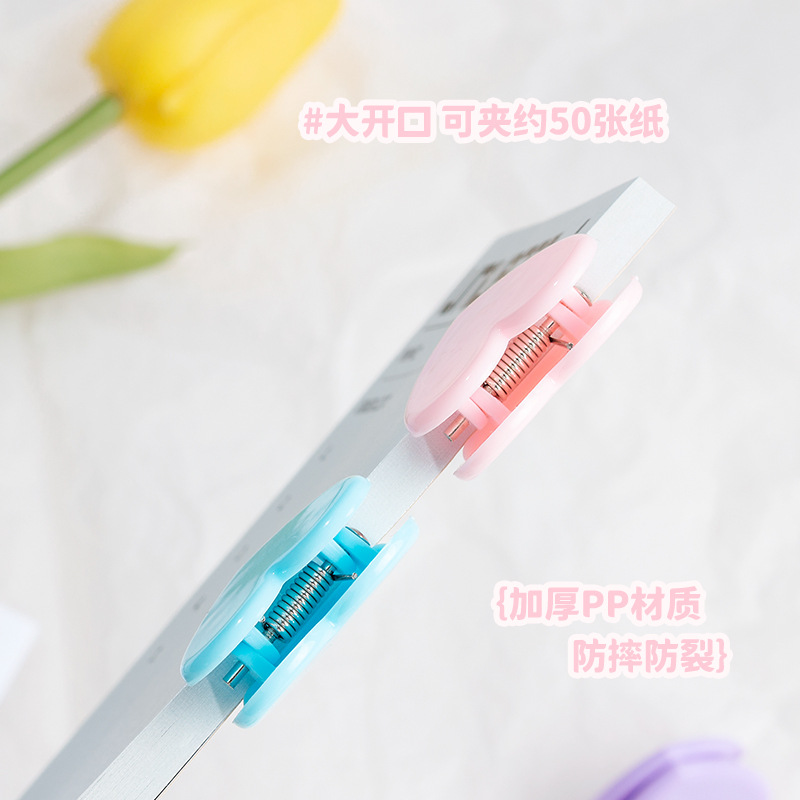 Japonés niña suave rosa amor pequeño clip linda chica corazón plástico foto decoración clip estudiante ins carpeta