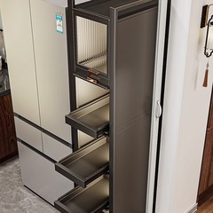 尔沫夹缝收纳柜缝隙窄边置物架超极窄缝储物柜厨房冰箱侧面抽拉柜