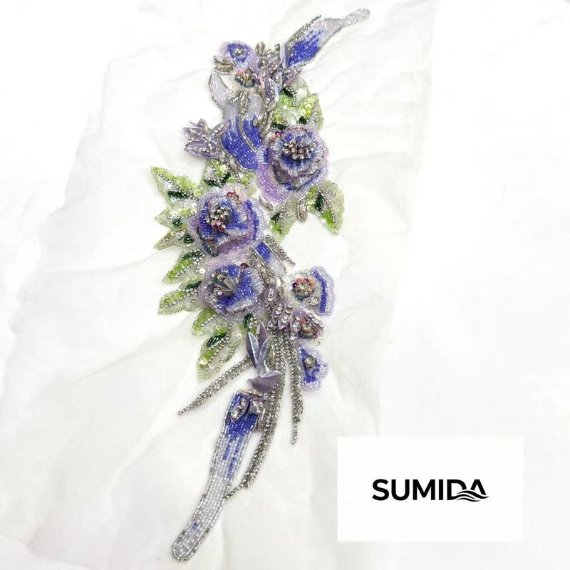 French-Style Indian Silk Handmade Embroidery Applique 2026 New Dress Accessories Wholesale Decorative Flowers for Mother's Clothing
