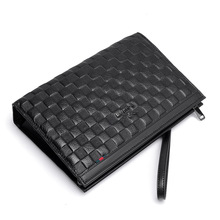 男士手拿包格子纹休闲商务钱包可放手机大容量手抓包高级感手包-