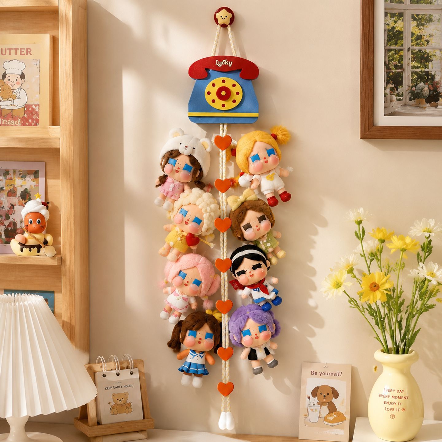 Cuerda Colgante Organizadora de Peluches de Fieltro Creativa para Dormitorio y Estudio image 9