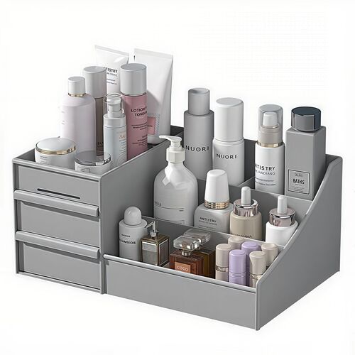 Desk cosmetic storage organizer black storage box with drawers bathroom cosmetic shelf lipstick box