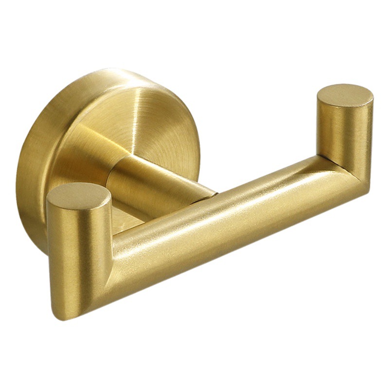 Baño de metal negro doble toalla gancho de acero inoxidable baño creativo gancho de pared detrás de la puerta gancho de ropa