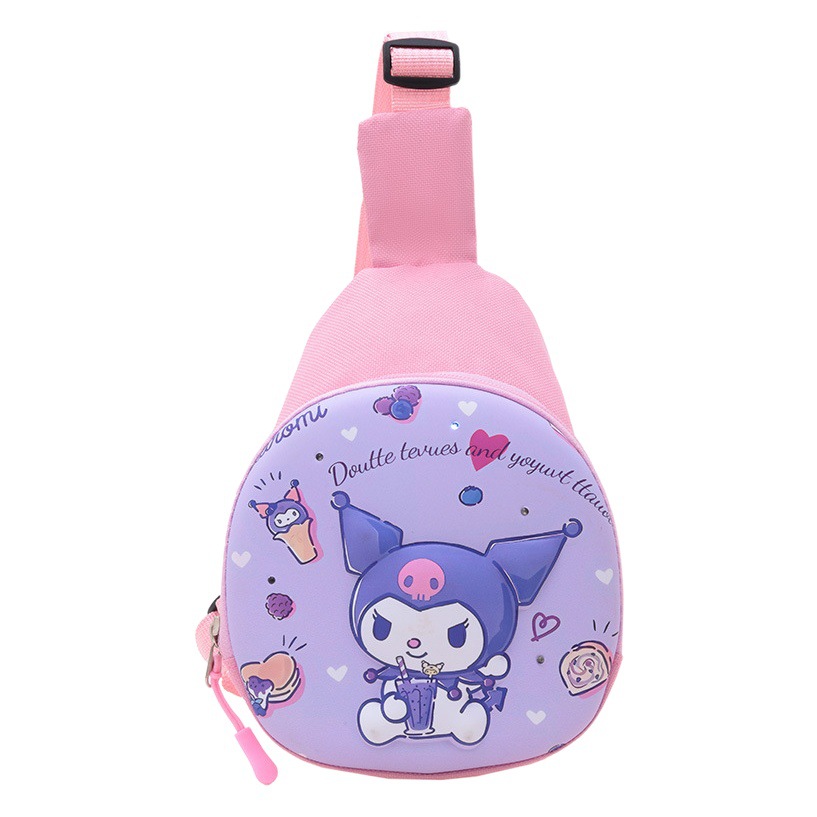 Cartoon Lightweight Children's Chest Bag 2026 Spring Fashion with Light Girls' Bag Pink Blue Trendy Small Bag