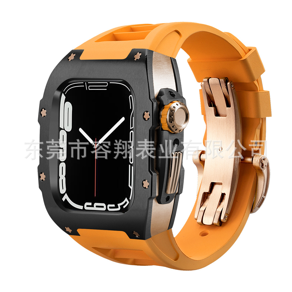 Adecuado para Apple applewatch 8/7/6/5 modificado reloj Correa protectora Shell iwatch caja de reloj de acero inoxidable