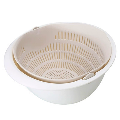 Handheld Removable Double-Layer Drying Rack, Polypropylene, 23×10.5 cm, Hygienic Fruit & Veg Colander