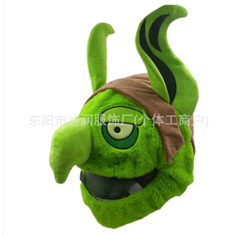 Cross-border in stock Motorcycle Accessories Funny Animal Helmet Set Plush Head Cover Pig Head White Rabbit Pumpkin Riding Noodles Accessories