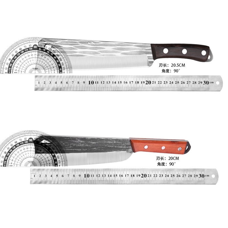 Cuchillo de leña grueso, forjado a mano, cuchillo de corte de árboles, una pieza, corte de madera doméstica, corte de huesos, apertura al aire libre, eliminación de obstáculos, bambú anticuado