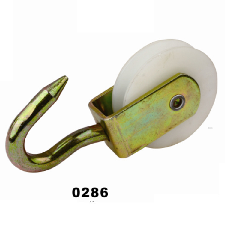 厂家生产尖钩滑轮锌合金滑轮金属滑轮铁架滑轮彩锌滑轮