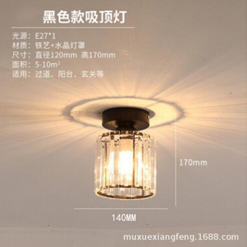 Personalidad creativa lámpara de techo de cristal lámpara de pasillo moderna minimalista pasillo de entrada Balcón de estilo europeo pequeña lámpara de techo