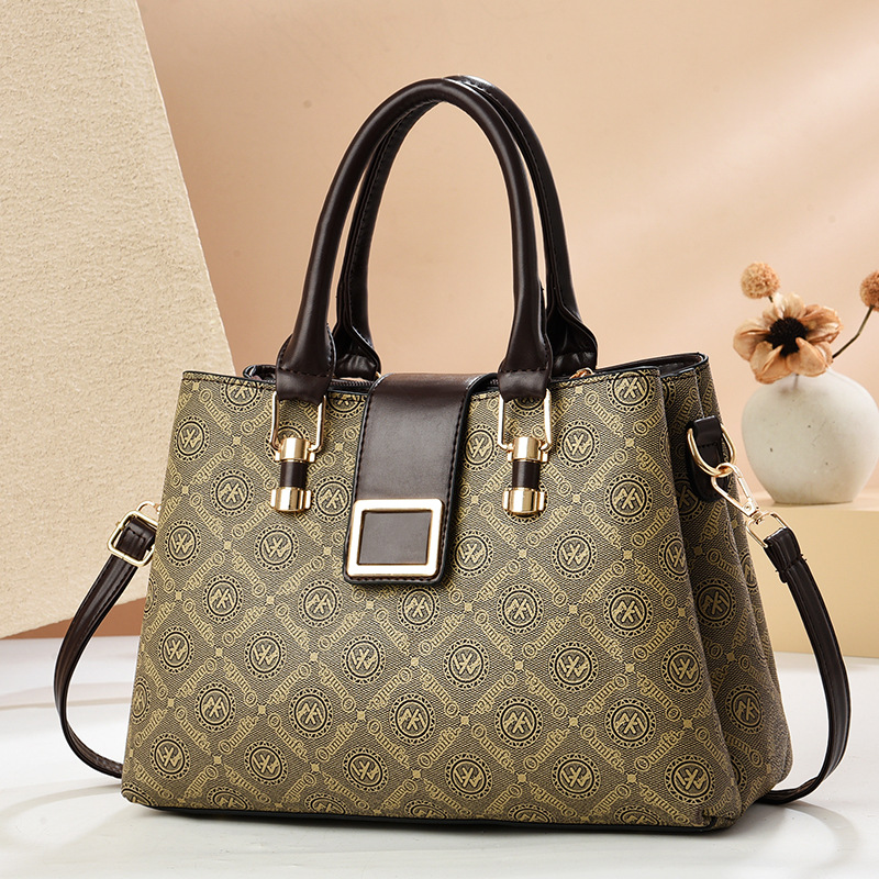 Bolso de mujer de moda 2025 nuevo bolso de mujer de gran capacidad con estampado de moda bolso de madre de mensajero de un solo hombro a juego de color