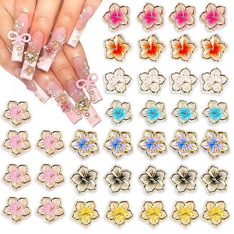 Cross-Border Amazon DIY Clock Flower Nail Art Accessories Acrylic Five-Petal Flower Resin Sunflower Nail Decorations