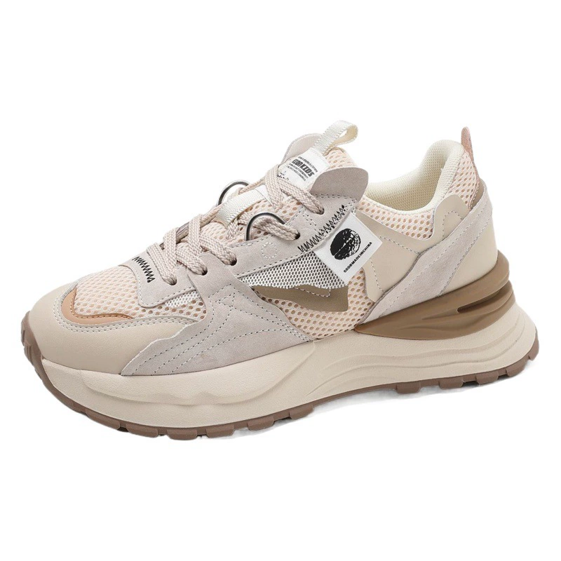 Корейский стиль, осень 2023, новинка, обувь с цветными блоками Forrest Gump, женская модная сетчатая толстая подошва, популярная в том же стиле, модная повседневная обувь