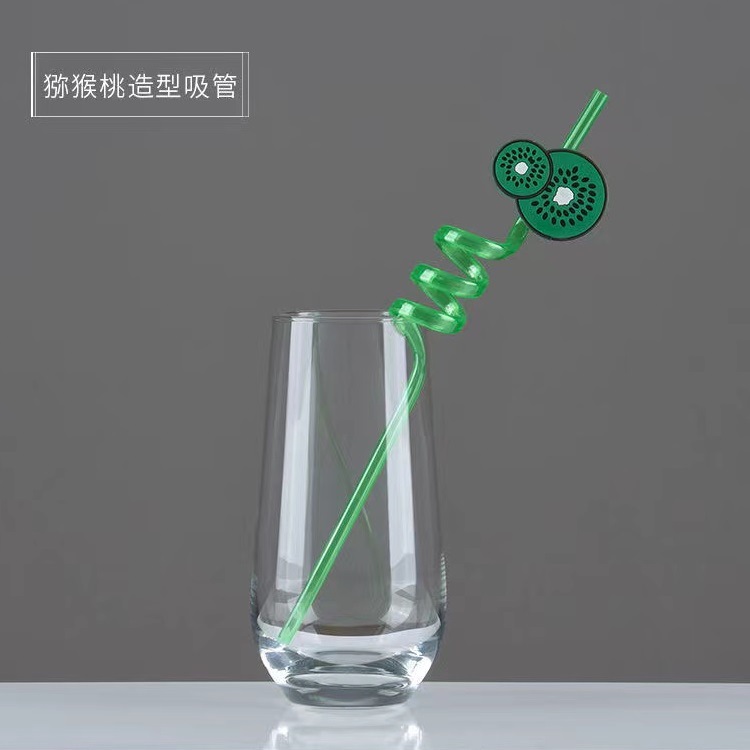 Pajitas creativas para niños de moda, pajitas en forma de fruta, pajitas lavables y reutilizables, pajitas térmicas transfronterizas