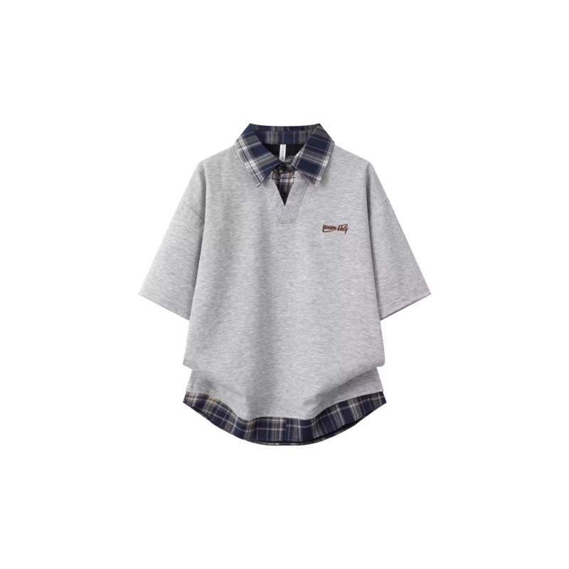 Heavyweight Polo Shirt Summer Men's Short-Sleeve T-Shirt Simple Ins Style Loose Versatile Trendy Brand Turn-Down Collar Half-Sleeve Student T-Shirt