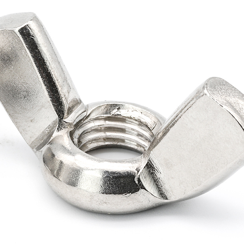 英美制304不锈钢蝶形螺母手拧蝴蝶螺母元宝羊角碟形螺丝帽10#/1/4