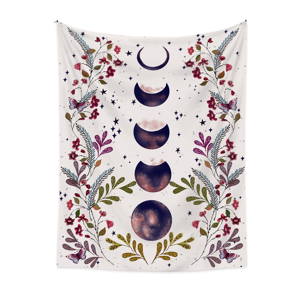 Bohemian Psychedelic Plant Moon Printing Hanging Decoration Cloth Tapestry Wholesale Nihaojewelry display picture 16