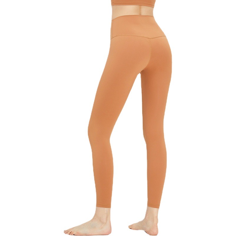 Ropa de yoga desnuda europea y americana transfronteriza pantalones de fitness de melocotón de cintura alta para mujer corriendo deportes ajustados pantalones de yoga de secado rápido