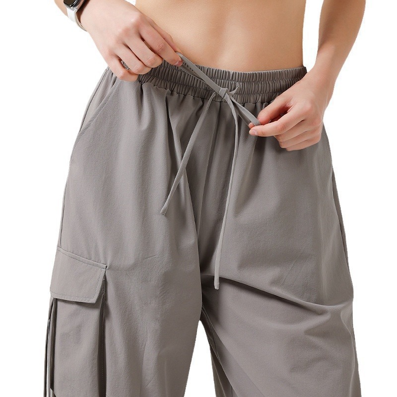 【Precio fijo】Pantalones cargo con cordón en la cintura, pantalones deportivos holgados de secado rápido, pantalones deportivos para correr, fitness y yoga