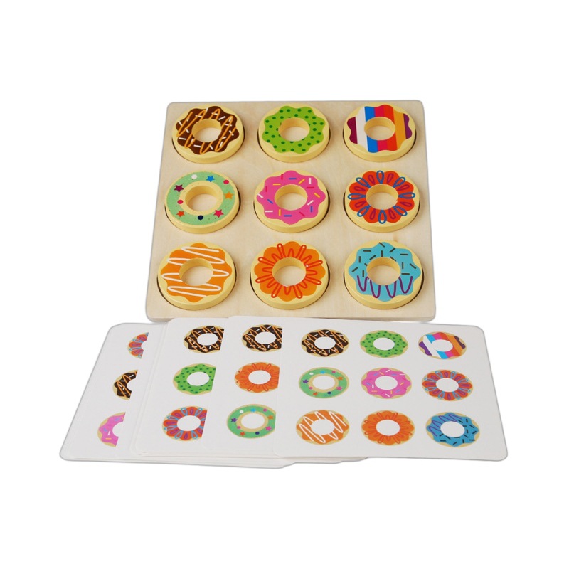 CE/CPC donas de madera para niños emparejados con colores correspondientes a la educación temprana rompecabezas rompecabezas rompecabezas juegos de juguetes al por mayor